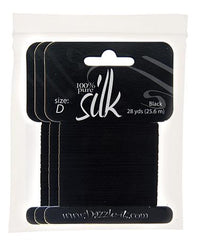 Silk Bead Thread D (5.9lbs) Black 28yds