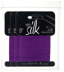 Silk Bead Thread D (5.9lbs) Plum 28yds