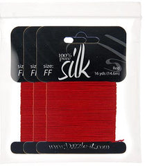 Silk Bead Thread FF (12.8lbs) Red 16yds