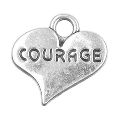 5/8" Courage Metal Charm 2/pk