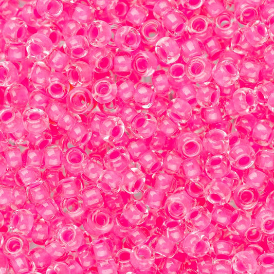 11/0 Czech Seed Beads #01502 C/L Neon Pink 23g