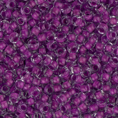 11/0 Czech Seed Beads #01504 C/L Neon Purple 23g