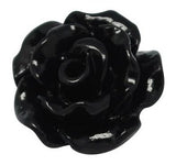Resin Cabochons, Flower 10mm Black 10/pk