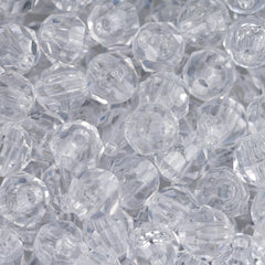 6mm Plastic Facetted Beads 1080/pk - Crystal
