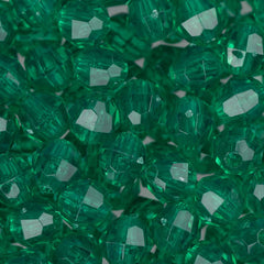 6mm Plastic Facetted Beads 1080/pk - Emerald