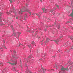 6mm Plastic Facetted Beads 1080/pk - Pink