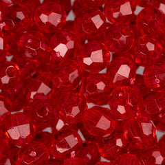 6mm Plastic Facetted Beads 1080/pk - Ruby