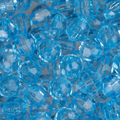 6mm Plastic Facetted Beads 1080/pk - Light Sapphire