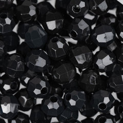 6mm Plastic Facetted Beads 1080/pk - Black