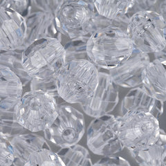 8mm Plastic Facetted Beads 900/pk - Crystal