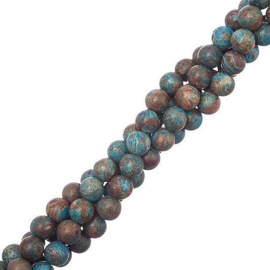 6mm Chrysocolle (Naturel/Teint) Perles 15-16" Brin