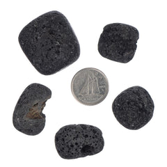 Lava Black Tumbled Stone - Each