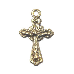 1" Gold Crucifix Metal Pendant 5/pk