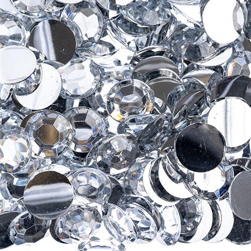 Acrylic Flat Back Rhinestones Round 10mm Crystal 500/pk