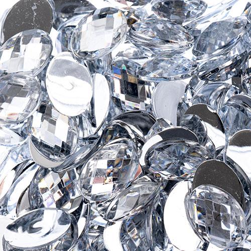 Strass Dos Plat Ovale 10x14mm Cristal 200/pk