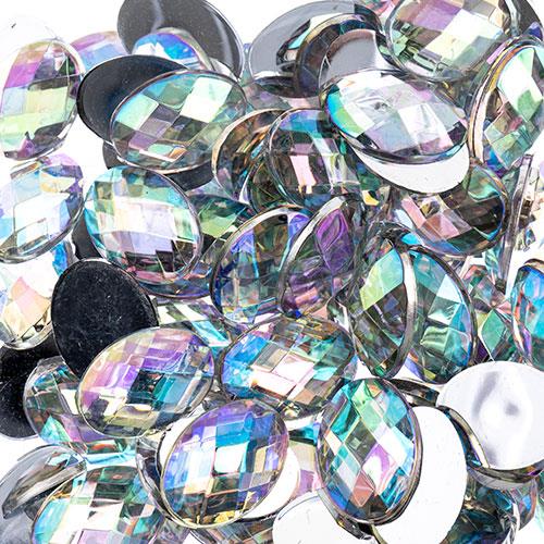 Strass Dos Plat Ovale 10x14mm Cristal AB 200/pk