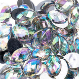 Strass Dos Plat Ovale 10x14mm Cristal AB 200/pk