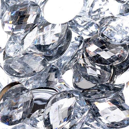 Strass Dos Plat Ovale 13x18mm Cristal 200/pk