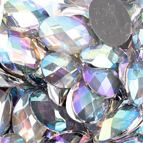 Strass Dos Plat Ovale 13x18mm Cristal AB 200/pqt
