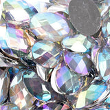 Strass Dos Plat Ovale 13x18mm Cristal AB 200/pqt