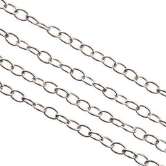 Chain Rolo 3.7x2.4mm Links Stainless Steel 1m