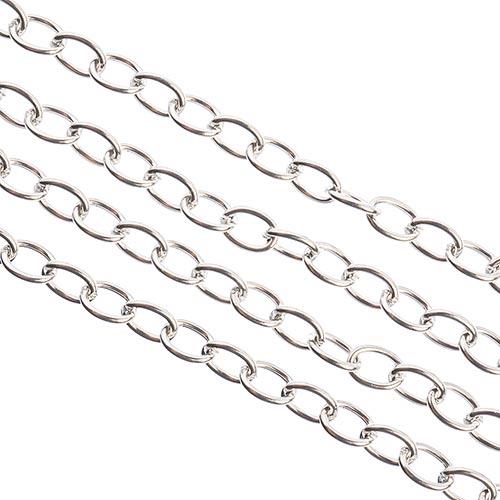 Chain Rolo 6.9x5mm Links Stainless Steel 1m