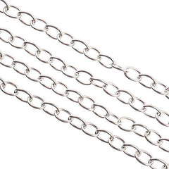 Chain Rolo 6.9x5mm Links Stainless Steel 1m