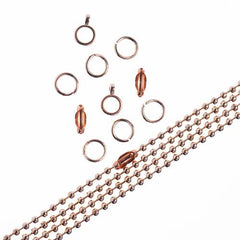 Chain & Findings Set Ball Chain 3mm Rose Gold 36"