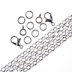 Chain & Findings Set Rolo Chain 4mm Silver 36"