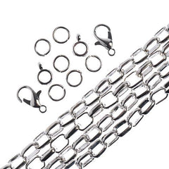 Chain & Findings Set Cable Chain 5x7mm Nickel 36"