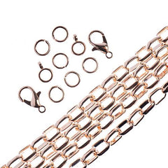 Chain & Findings Set Cable Chain 5x7mm Rose Gold 36"