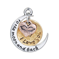 1" I Love You To The Moon And Back Charm 1/pk