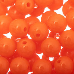 8mm Round Plastic Beads 100/pk - Neon Orange