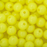 6mm Round Plastic Beads 100/pk - Neon Yellow