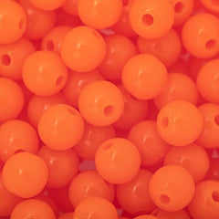 6mm Round Plastic Beads 100/pk - Neon Orange