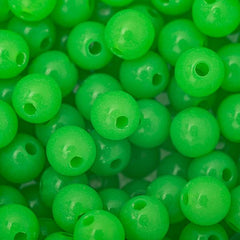 6mm Round Plastic Beads 100/pk - Neon Green