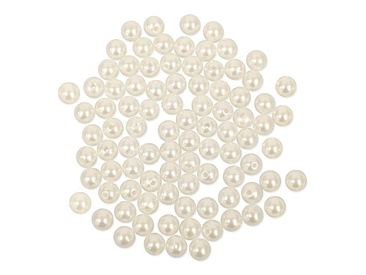 Round Plastic Pearls 8mm Ivory 80/pk