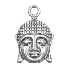 7/8" Buddha Head Metal Charm 5/pk