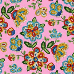 #449 Beaded Floral Pink 100% Cotton - Price Per Yard