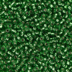 15/0 Miyuki Seed Beads #0016 Silver Lined Green 8.2g