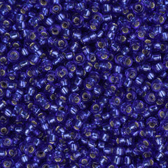 15/0 Miyuki Seed Beads #0020 Silver Lined Cobalt 8.2g