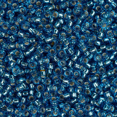 15/0 Miyuki Seed Beads #0025 Silver Lined Capri Blue 8.2g