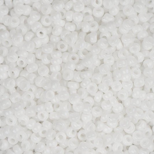 15/0 Miyuki Seed Beads #0402 Opaque White 8.2g