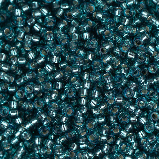 15/0 Miyuki Rocailles #1424 Silver Lined Sarcelle 8.2g