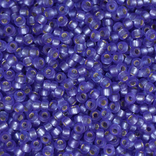15/0 Miyuki Rocailles #1647 Semi-Givré Argent Doublé Violet 8.2g