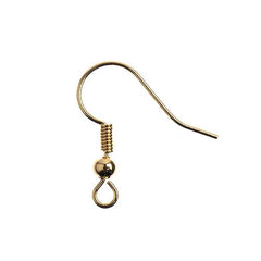 18kt Gold Plated Earring Fish Hook 18mm 22/pk