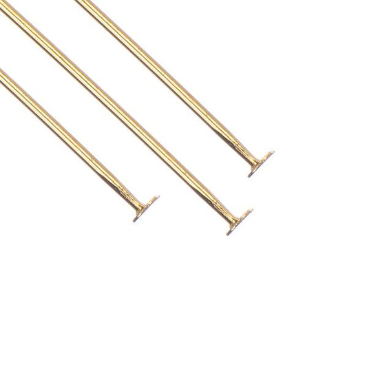 Épingles à Tête Plaqué Or 18kt 40x0.7mm 21ga 47/pk