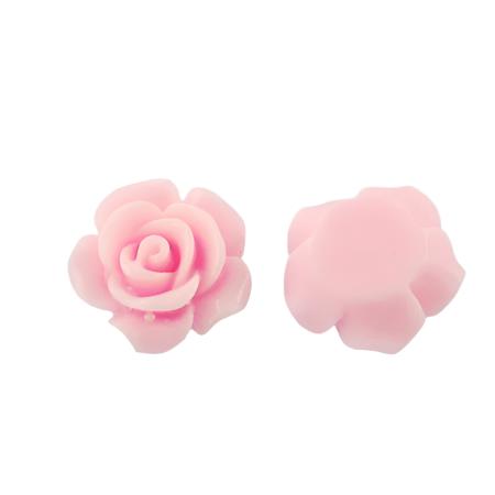 Resin Cabochon Flower 15mm Pink 10/pk
