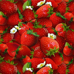 #155 Strawberries Red 100% Cotton - Price Per Yard