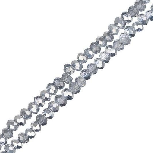 Crystal Lane Rondelle 1.5x2.5mm Tr Half Silver Iris 246/Brin